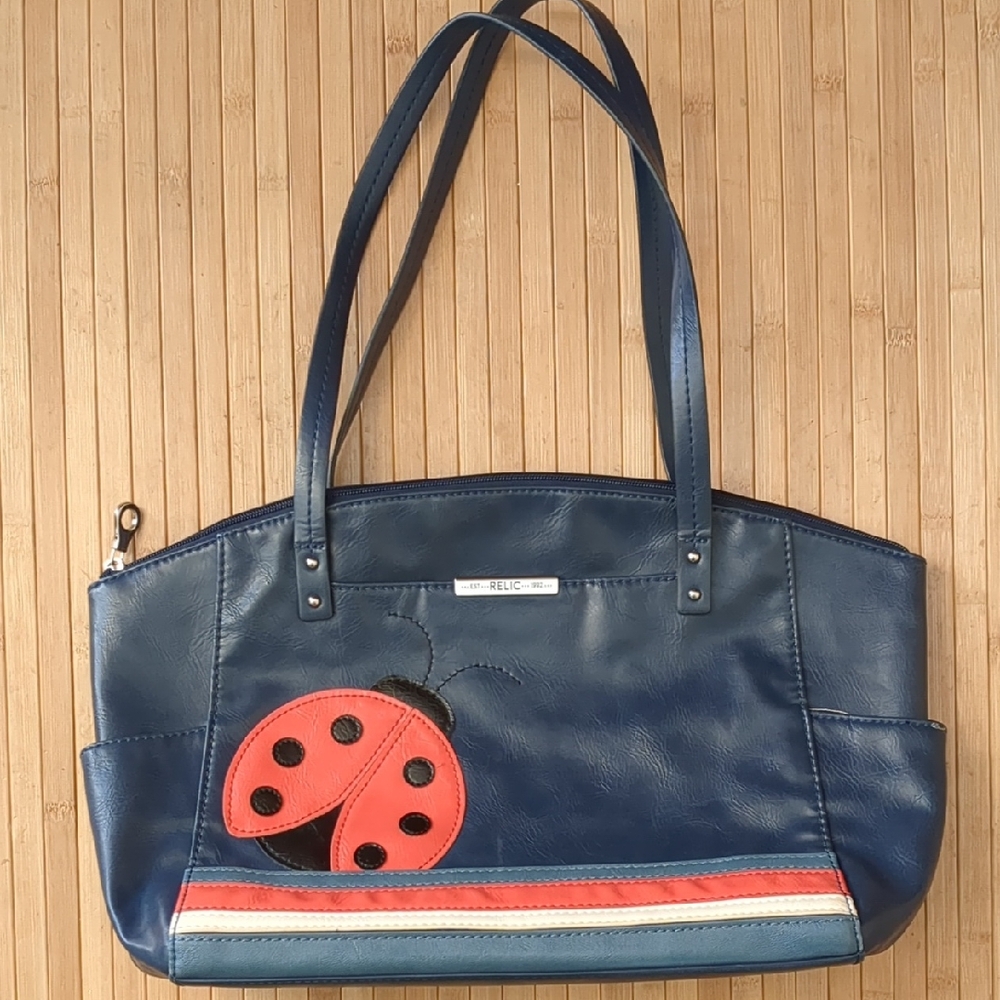 Relic Navy and Red Ladybug Handbag Purse Tote